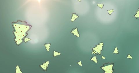 Abstract Floating Christmas Trees with Festive Lights - Download Free Stock Images Pikwizard.com