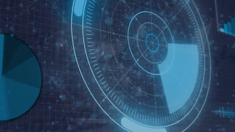 Futuristic Digital Interface with Dynamic Data Grid Overlay