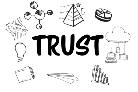 Transparent illustration of trust with business elements