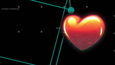 Digital Heart Icon Over Data Grid Concept
