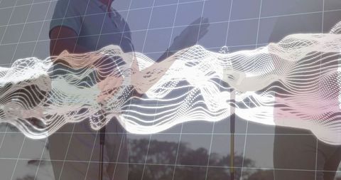 Golf collaboration with futuristic technology visualization