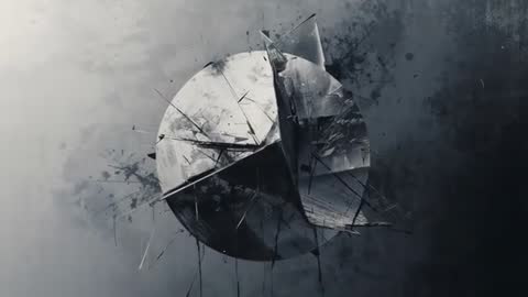 Pulsing Metallic Sphere Peeling Open Revealing Layered Internal Plates in Monochrome Futuristic Moti