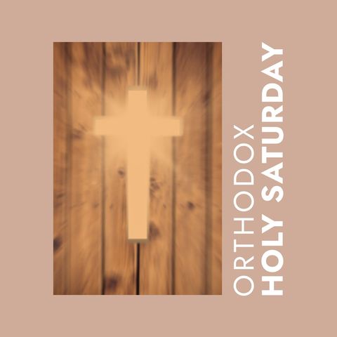 blurry cross backdrop with orthodox holy saturday text - Download Free Stock Templates Pikwizard.com
