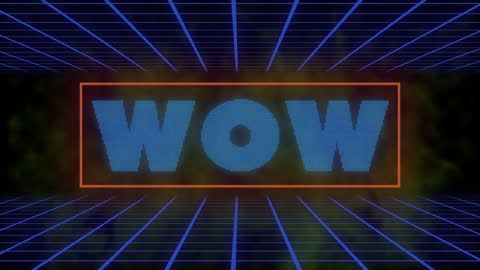 Retro Futuristic Neon WOW Animation
