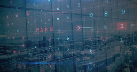 Cyber crime text displayed over urban cityscape background