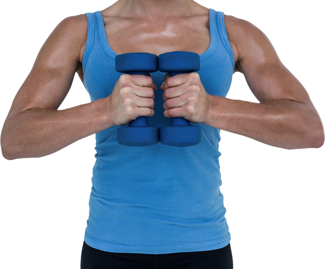 Transparent Muscular Woman Lifting Dumbbells in Blue Athletic Wear - Download Free Stock Videos Pikwizard.com