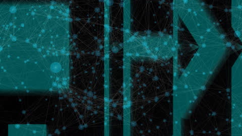 Abstract Digital Network with Connected Nodes and Lines