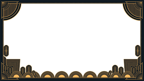 Art Deco Ornate Frame with Gold and Teal on Transparent Background - Download Free Stock Videos Pikwizard.com