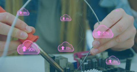 Students Engaged in Collaborative Technology Project with Digital Interface