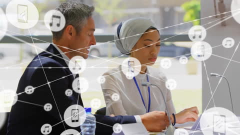 Team Discussing Global Networking and Digital Media