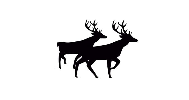 Black Silhouette of Two Reindeer Walking - Download Free Stock Images Pikwizard.com