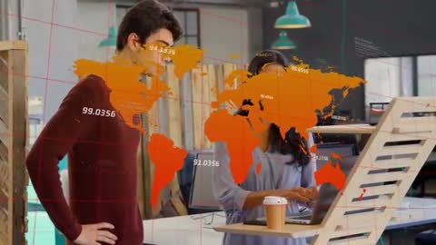 Tech Collaboration with Digital Global Map Interface
