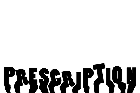 Transparent hands holding prescription note icon