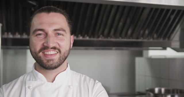 Confident Chef in Modern Kitchen Smiling - Download Free Stock Images Pikwizard.com