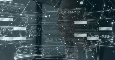 Futuristic Interface Overlay with Data Analytics and Network Connections - Download Free Stock Images Pikwizard.com