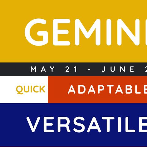 colorful gemini astrological sign with traits highlighted - Download Free Stock Templates Pikwizard.com