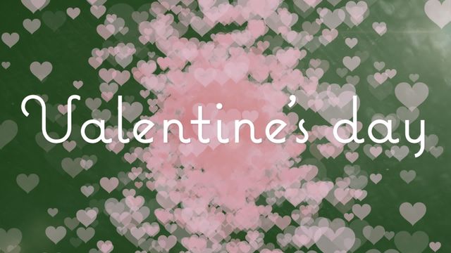 Overlay of soft pink hearts on a green background, ideal for Valentine's Day themes. Use for greeting cards, social media greetings, banners, and romantic event invitations.