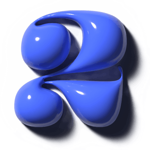 Transparent background glossy cobalt-blue 3d emblem floating with reflective highlights