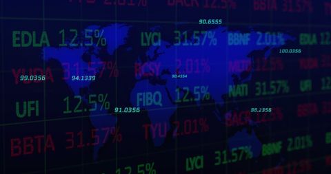 Global Financial Data Displayed Over World Map - Download Free Stock Images Pikwizard.com