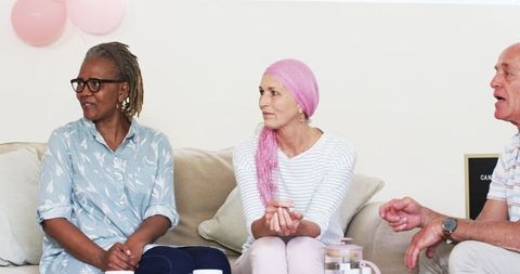 Senior Friends Celebrating Birthday in Cozy Setting