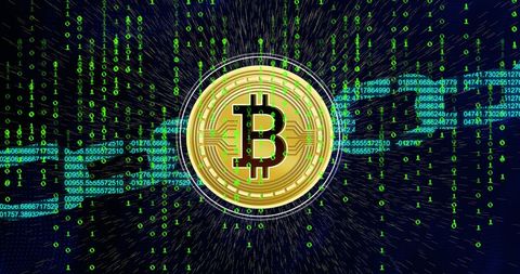 Digital Bitcoin with Blockchain Data Stream Background - Download Free Stock Images Pikwizard.com