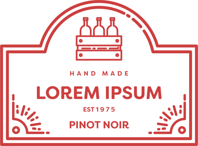 Red Elegant Lorem Ipsum Wine Label on Transparent Background - Download Free Stock Videos Pikwizard.com