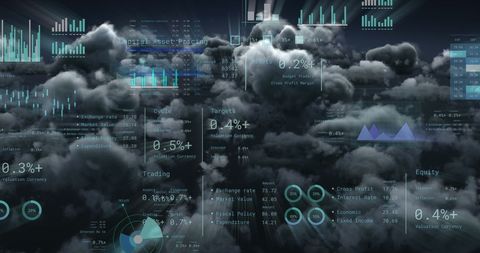 Financial Data Processing Overlay on Clouds and Global Networks - Download Free Stock Images Pikwizard.com