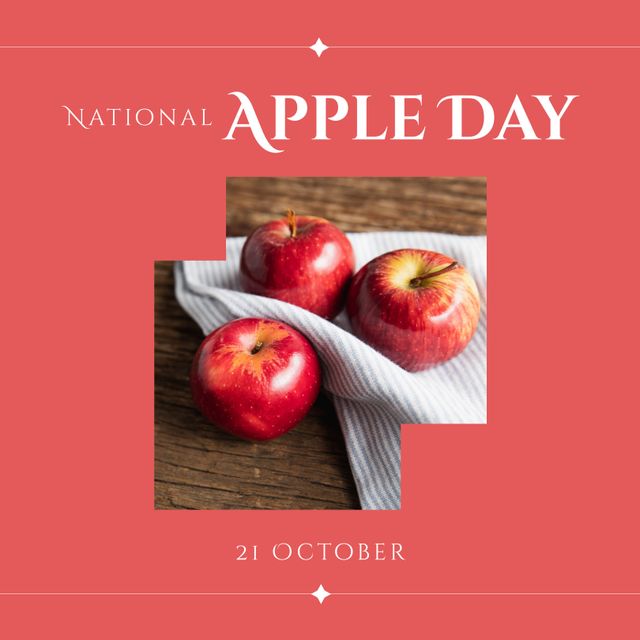 National Apple Day Celebration with Fresh Red Apples - Download Free Stock Templates Pikwizard.com