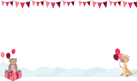 transparent party border with teddy and giraffe in flat style - Download Free Stock Videos Pikwizard.com