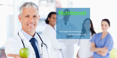 Smiling Nutritionist Holding Green Apple Promoting Healthy Lifestyle