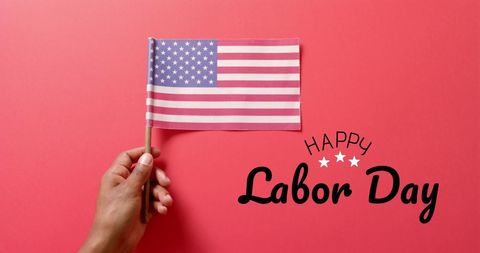 Patriotic Celebration of Labor Day with American Flag