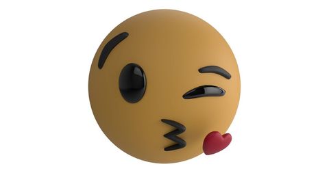 Winking Emoji Blowing Heart Kiss on White Background - Download Free Stock Images Pikwizard.com