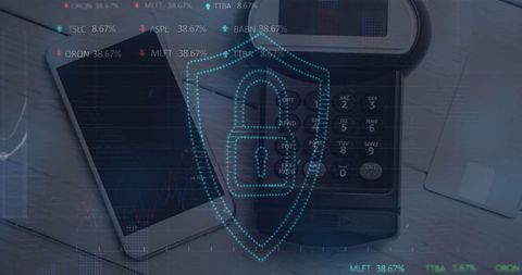 Digital security concept over mobile payment devices