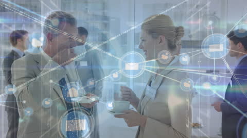 Business Networking with Digital Connections Overlay Concept