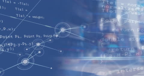 Digital Connections Overlay with Data Processing on City Background