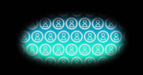 digital user icons pattern with glowing gradient effect - Download Free Stock Images Pikwizard.com