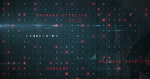 Cyber Security Concepts with Warnings and Alerts Text Overlay