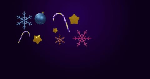 Abstract Christmas Ornaments on Dark Background