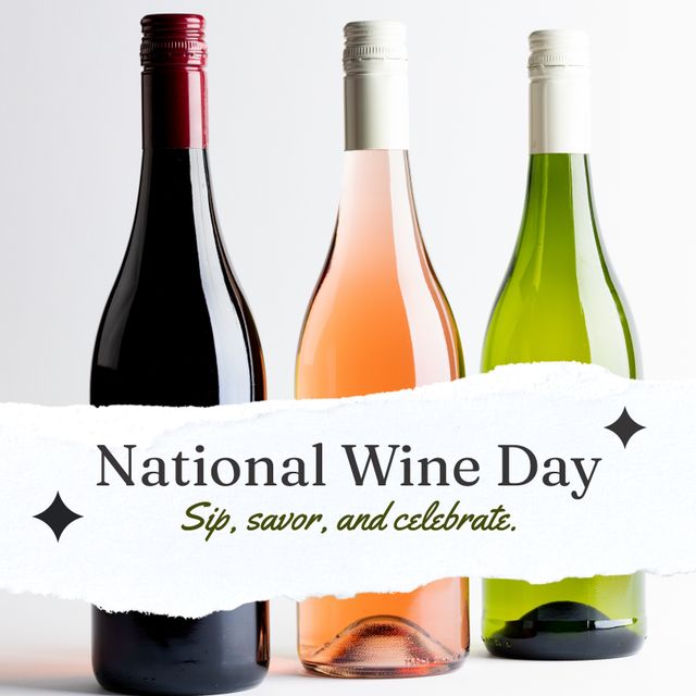 National Wine Day Celebration with Assorted Wine Bottles - Download Free Stock Templates Pikwizard.com