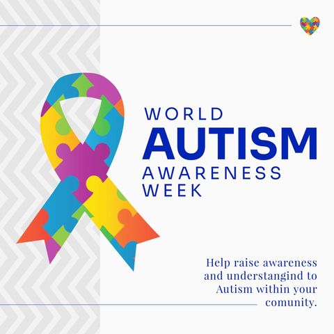 World Autism Awareness Week Colorful Puzzle Ribbon - Download Free Stock Templates Pikwizard.com