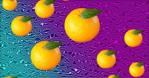 Vibrant Oranges floating on Colorful Abstract Background - Download Free Stock Images Pikwizard.com