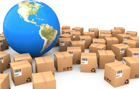 transparent concept of global freight transport with cardboard boxes - Download Free Stock Videos Pikwizard.com