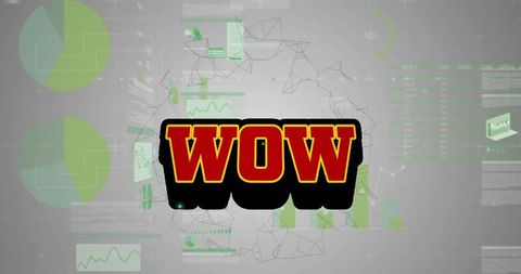 WOW Text on Digital Interface with Data Processing Theme - Download Free Stock Images Pikwizard.com