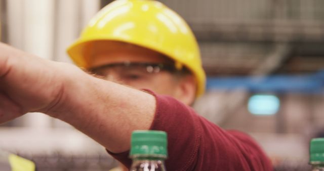 Worker in Safety Gear Operating Machinery in Industrial Facility - Download Free Stock Images Pikwizard.com