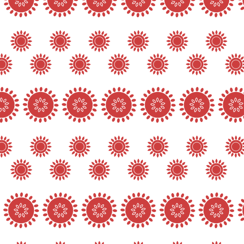 Red floral pattern on transparent background for design projects