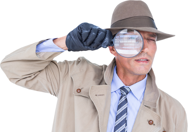 Transparent detective observing through magnifying glass - Download Free Stock Videos Pikwizard.com