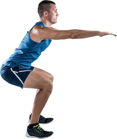 Transparent Side View Athlete Performing Squats Fitness - Download Free Stock Videos Pikwizard.com