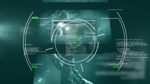 Digital Data Processing Interface in Futuristic Display