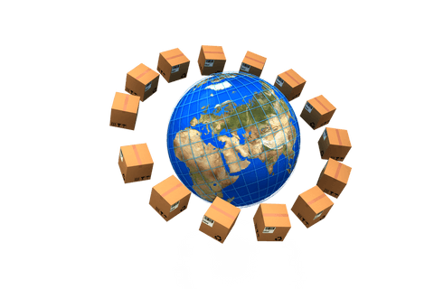 Transparent Earth Surrounded by Cardboard Shipping Boxes - Download Free Stock Videos Pikwizard.com