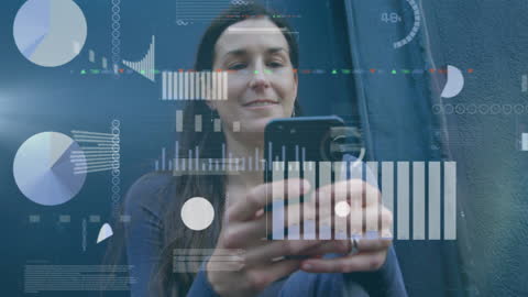 Caucasian Woman Engaging with Digital Financial Analytics